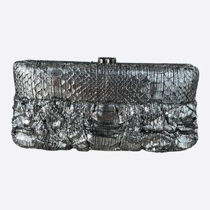 Chanel Silver Python Clutch on Chain Bag